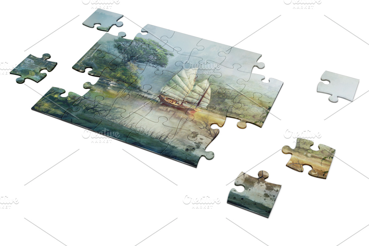 Puzzel Mockup, a Print Template by PixelMockup (Photo 2 of 5)