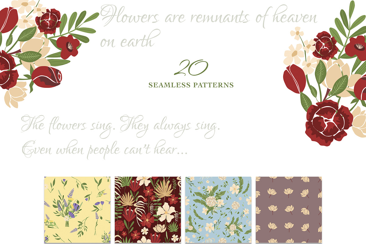 Poem of Flowers Design Set, a Decorative Illustration by WildStrawberry Magic (Photo 17 of 23)