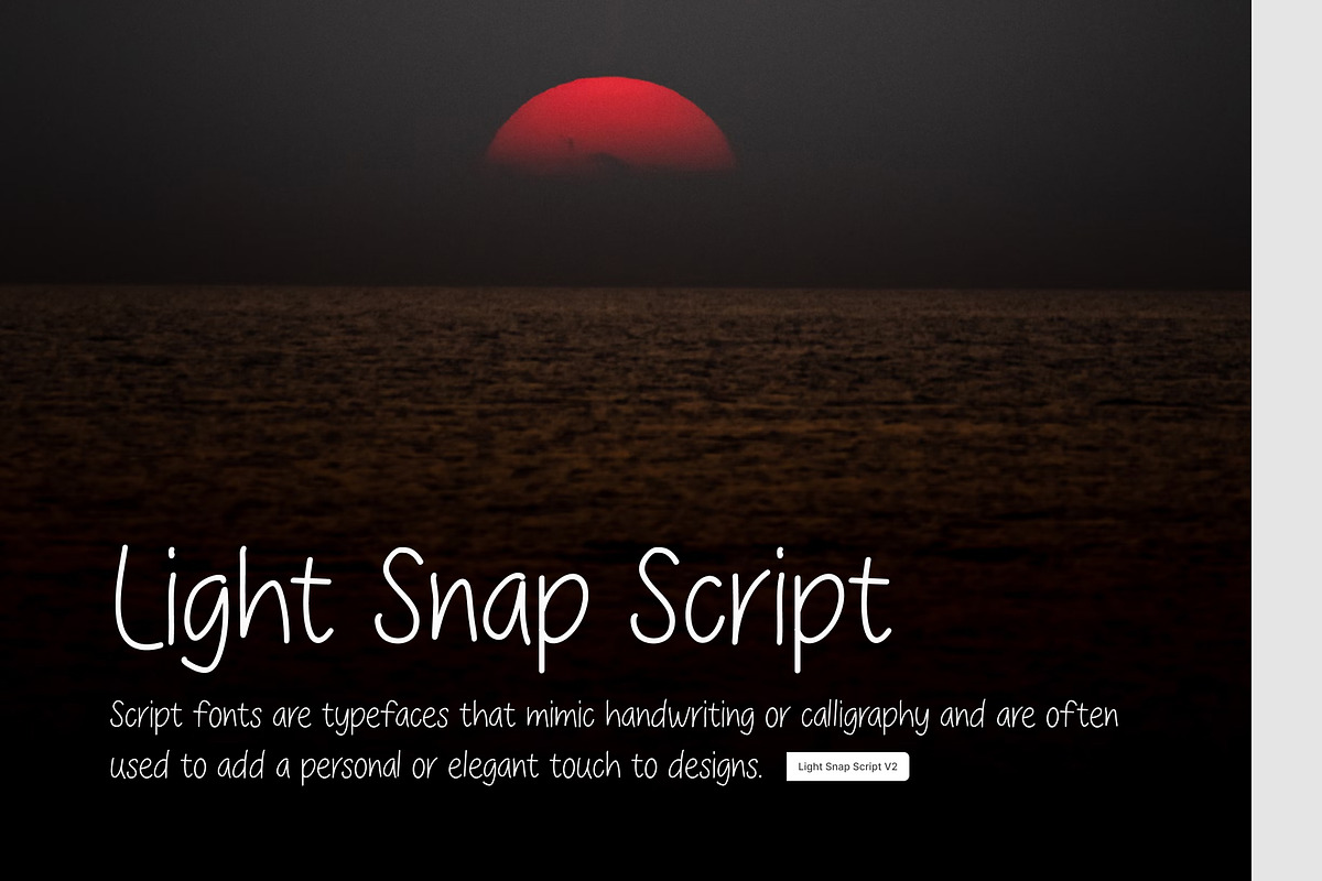 Light Snap 2 Sans Serif Font, a Sans Serif Font by Mehul Munjani (Photo 2 of 8)