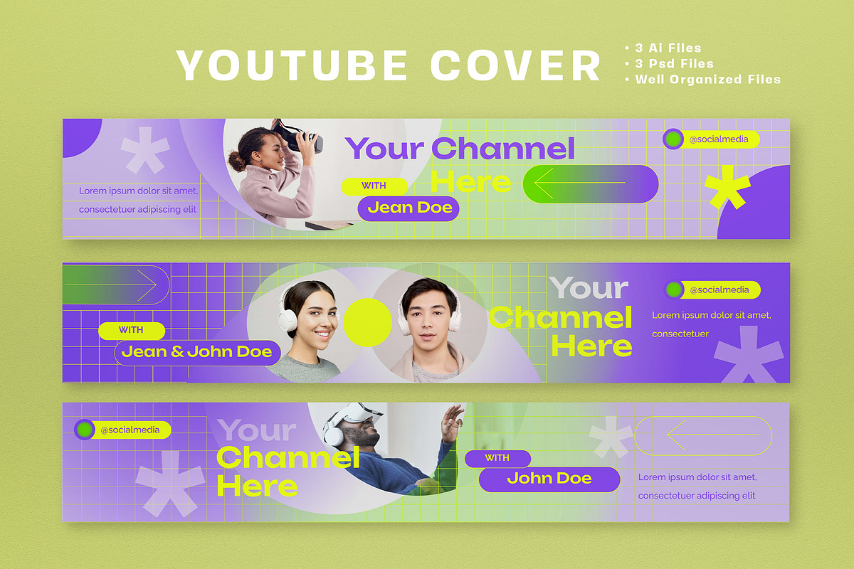 Alternative Design YouTube Cover, a Social Media Template by graphicook (Photo 2 of 3)