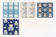 Blue Teddy Bear Seamless Repeat Patt, an Illustration by CreationArt (Thumbnail 5 of 5)