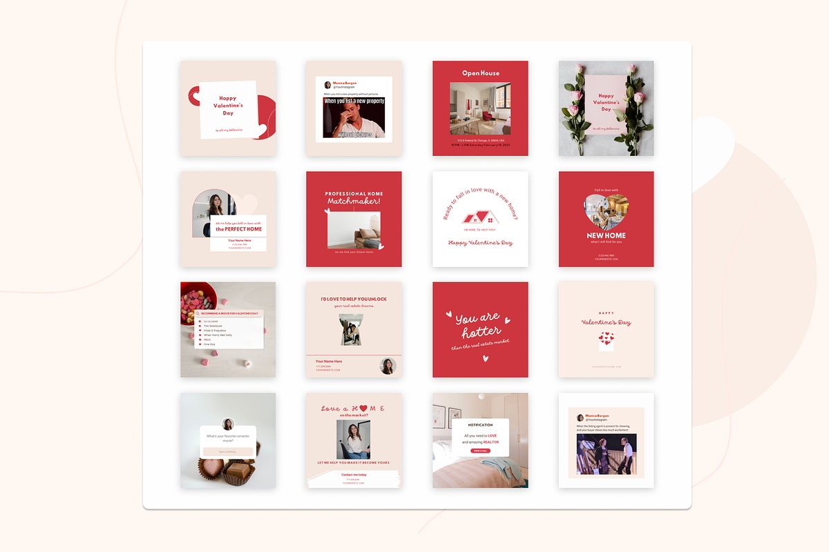 Valentines Day Instagram Templates, a Social Media Template by Estatik Designs (Photo 8 of 8)