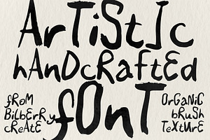 Artistic Handcrafted Font, a Handwritten Font by BilberryCreates