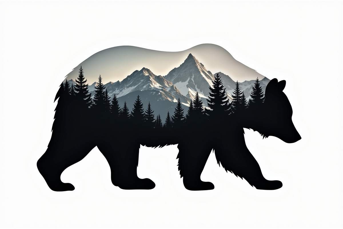 Wilderness Bear Double Exposure Set, an Illustration by musafir_fashion (Photo 9 of 10)