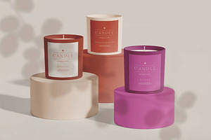 Candle and Box Mockup, a Packaging Mockup by skybluecreative