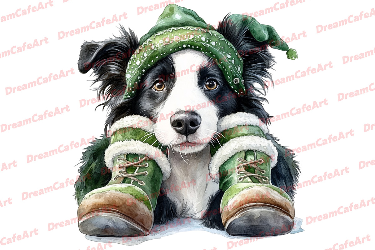 Quirky Christmas Dogs Clipart, an Illustration by DreamCafeArt (Photo 5 of 6)