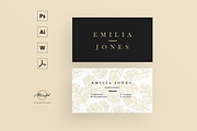 Leaf pattern business card template, a Card Template by MH Design Template (Thumbnail 1 of 5)