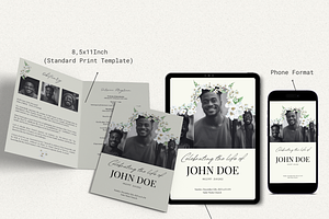 Funeral Program Template Set I Canva