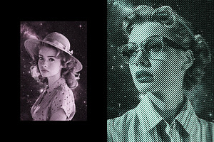 Space Halftone Photo Effect