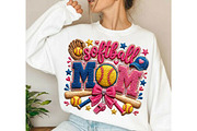 Bling Softball Mama, Coquette Mom Li, an Illustration by DreamCafeArt (Thumbnail 3 of 5)