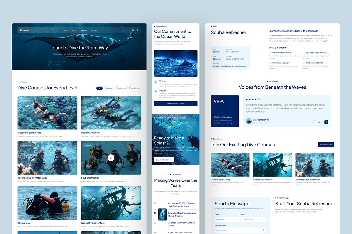 Scuba Diving Website UI Figma, an UI Kit Template by peterdraw (Photo 6 of 7)