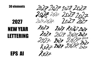 30 handwritten 2027 lettering design