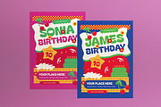 Blue Pop Teen Birhday Invitation, an Invitation Template by graphicook (Thumbnail 1 of 3)