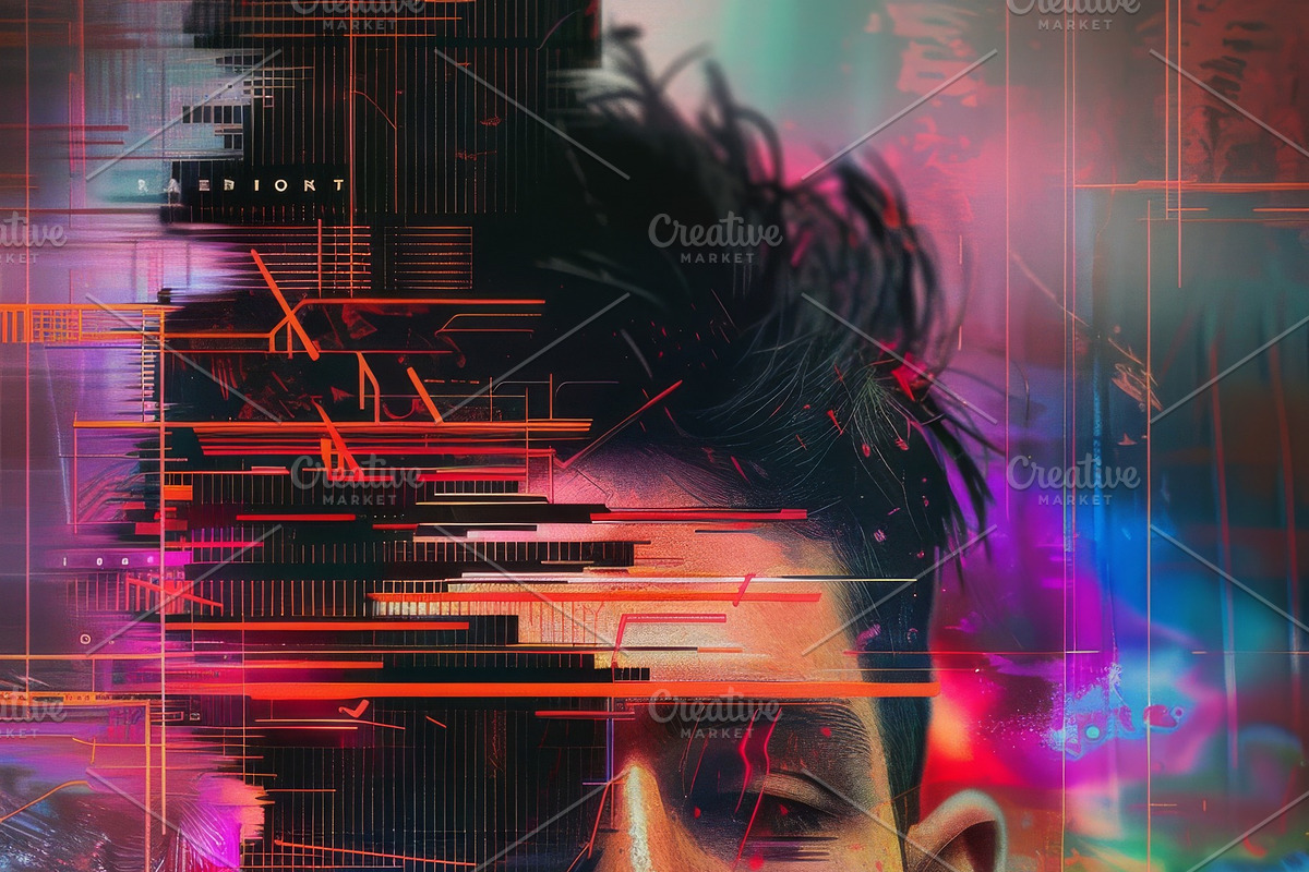 90 Glitch faces, a Person Illustration by Handmadefont (Photo 79 of 94)