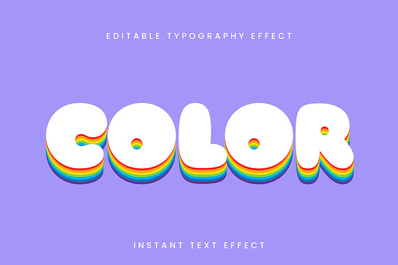 Rainbow Bubble 3D Text Effect preview 3