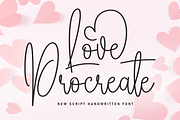 Love Procreate | Script Font, a Handwritten Font by Scratchones (Thumbnail 1 of 9)