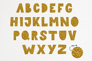 Rose And Gold Glitter Alphabet, PNG