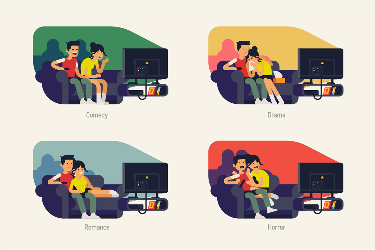 Couple watching TV, a Person Illustration by Masha Tace (Photo 1 of 2)