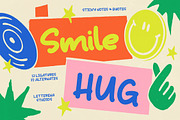 Smile Hug Sticky Notes Font, a Script Font by Letterena Studios Script (Thumbnail 1 of 15)