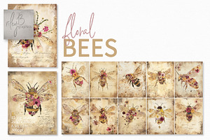 Floral Bees Paintings