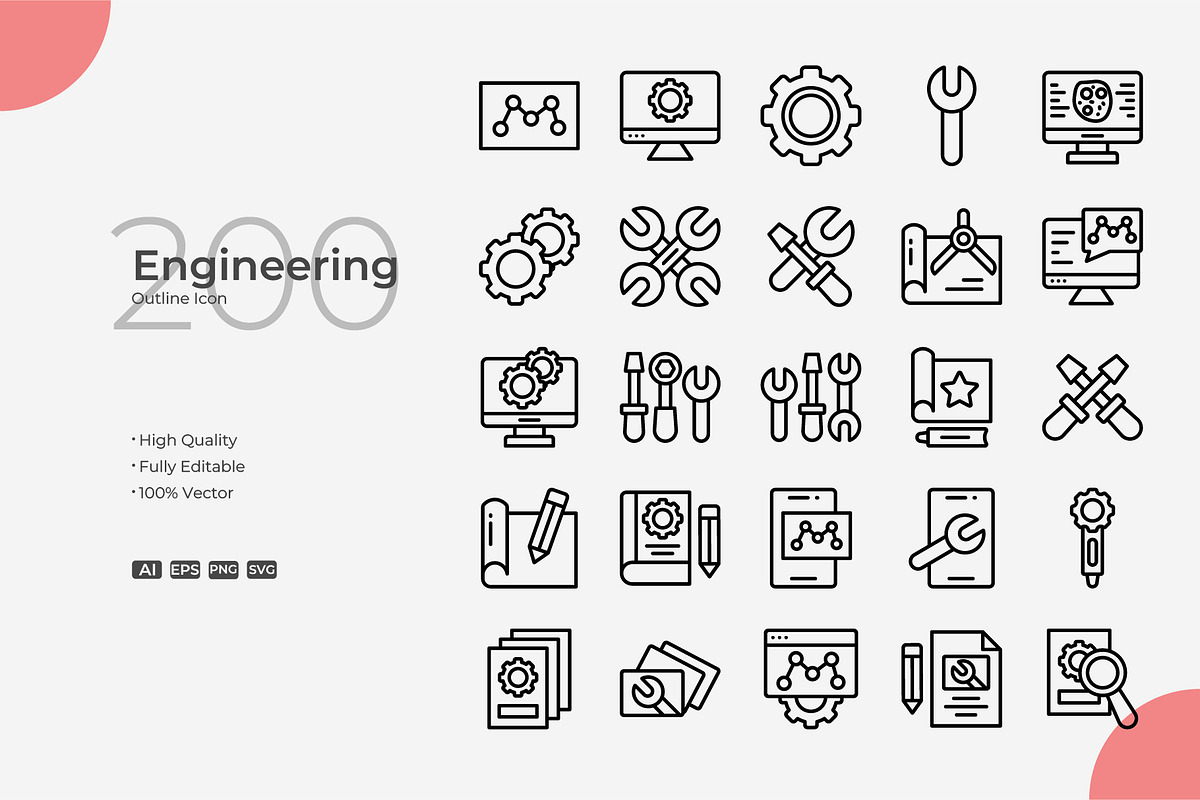 Engineering Outline Icons, an Outline Icon by Bloodline