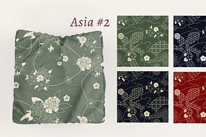 20 Asian Patterns Seamless Vector