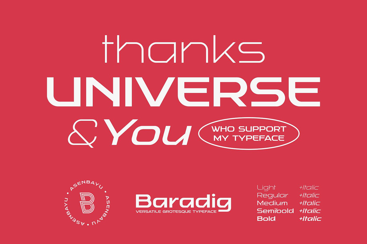 Baradig Fonts Family, a Sans Serif Font by Asenbayu (Photo 15 of 15)