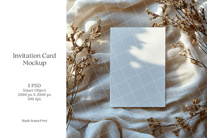 Boho 5x7 Invitation card mockup PSD, a Product Mockup by Blush Roses Print