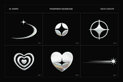 150 3D Y2K Chrome Metallic Shapes, an Object Graphic by Fivehead Studio (Thumbnail 2 of 12)
