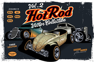 Hotrod cars vector collection vol.2