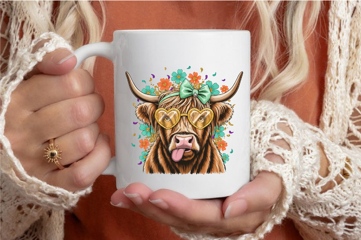 Valentine Day Highland Cow,Valentine, an Illustration by designcity5 (Photo 8 of 9)
