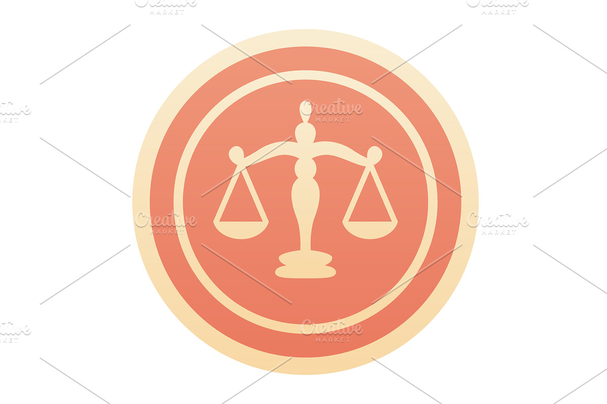 Justice scales black and white, an Object Illustration by Things for designers