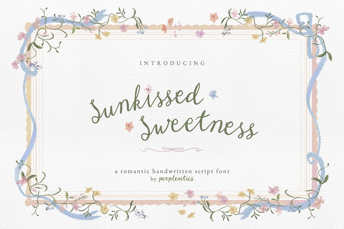 Romantic Font Sunkissed Sweetness, a Handwritten Font by Perplexitics (Photo 1 of 11)