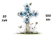 Whimsical Easter Cross Floral Spring, a Seasonal Illustration by GiraffeCreative (Thumbnail 8 of 20)