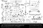 Hand Drawn Calligraphy Ornaments, an Illustration by Two if by Sea Studios (Thumbnail 1 of 5)