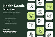 160 Health Doodle Icons Bundle, an Outline Icon by Vectors Market (Thumbnail 1 of 11)
