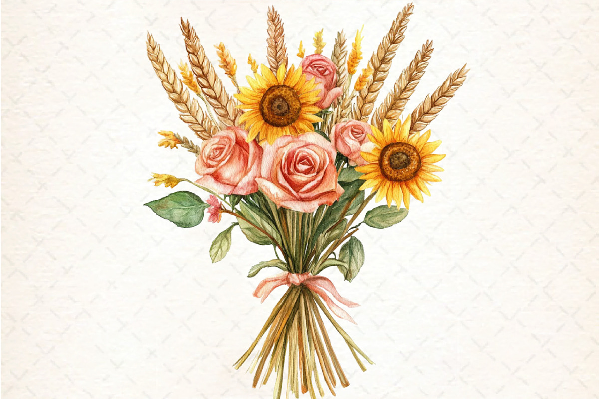 Happy Thanksgiving Floral Clipart, an Illustration by DreamCafeArt (Photo 6 of 6)
