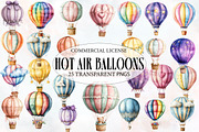 Pastel Hot Air Balloons Clipart, an Illustration by Designworld (Thumbnail 1 of 5)