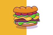 Long Sandwich Cartoon Vector, a Food Illustration by Artstorystudio (Thumbnail 2 of 3)