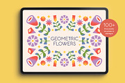 Geometric Flowers Procreate Brushes, a Brush Add-On by Pencil Twist (Thumbnail 1 of 10)