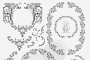 Baroque frames wedding clip art blue, a Decorative Illustration by GrafikBoutique (Thumbnail 5 of 11)