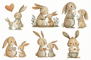 Bunny Mother's Day bunny Clipart, an Illustration by Designworld (Thumbnail 3 of 8)