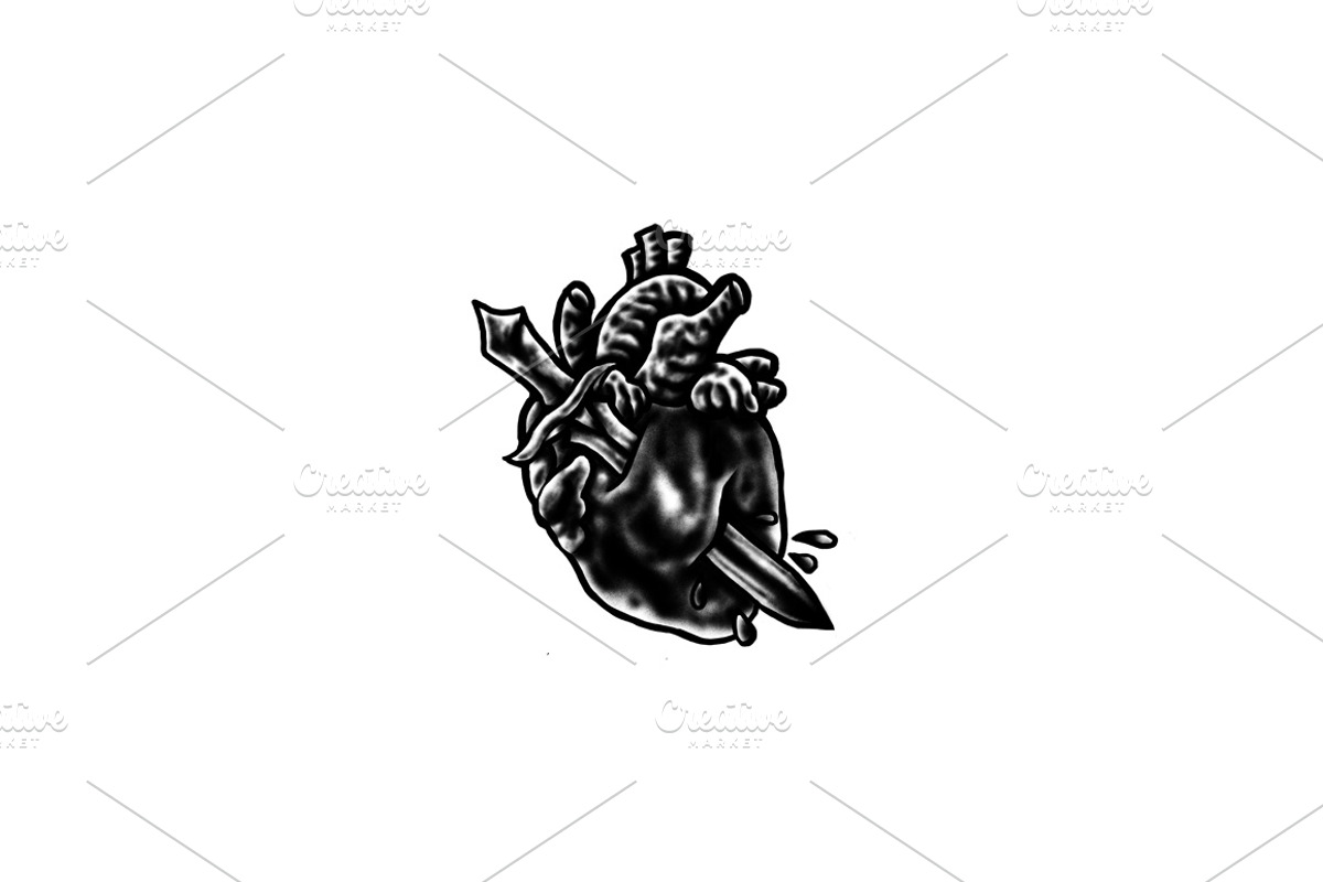 Human Heart | Tattoo Style, an Education Illustration by Design by sebrodbrick (Photo 4 of 11)
