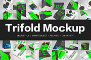 Trifold Mockups, a Mockup by alphadesign (Thumbnail 1 of 13)