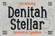 Denitah Stellar - DecorativeTypeface, a Serif Font by MaikoHatta (Thumbnail 1 of 7)