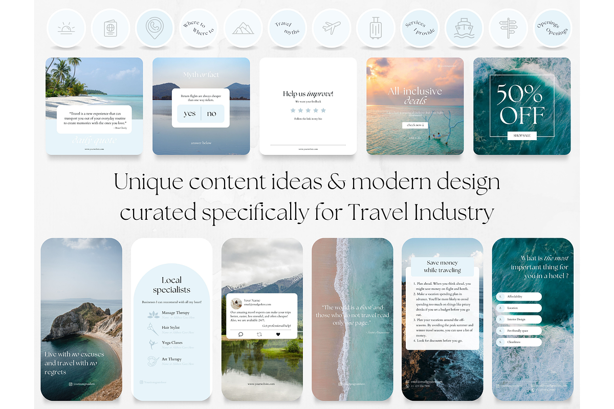 220 Travel Social Media BUNDLE, a Social Media Template by PatternLab. (Photo 4 of 9)