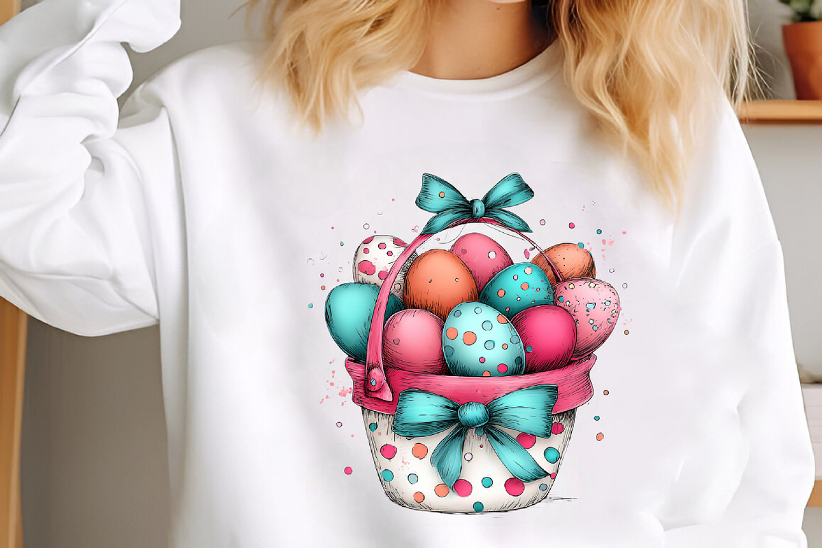 Whimsical Easter Egg Basket Clipart, an Illustration by designcity5 (Photo 3 of 5)