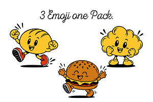 3 Emoji One Pack Cute Cartoon Charac, an Object Illustration by Star Graphic Design