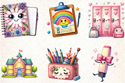 Kawaii Hello School Clipart Bundle, an Illustration by Libby Wishes (Thumbnail 5 of 6)
