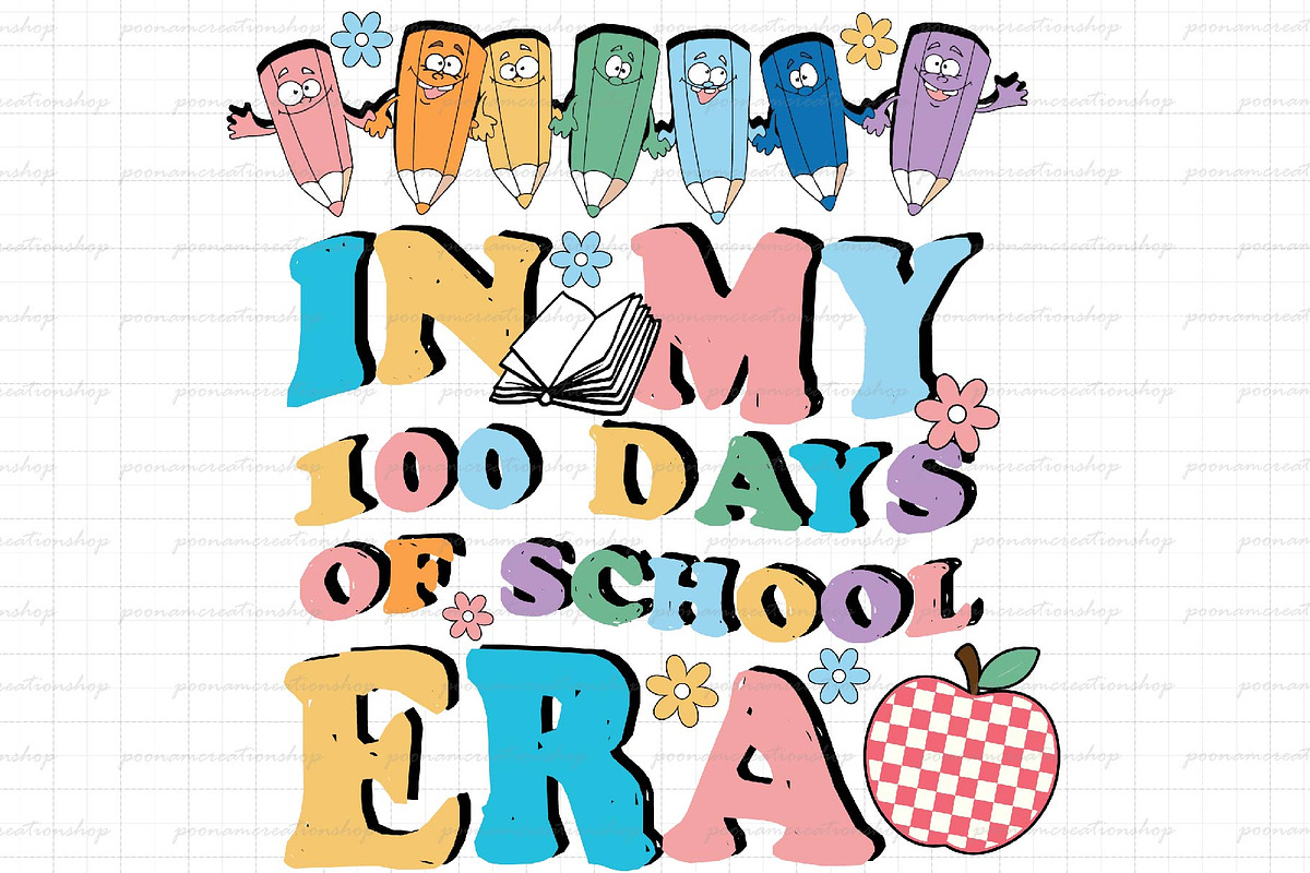 Retro 100 Days Of School Svg, an Education Illustration by Little Mango